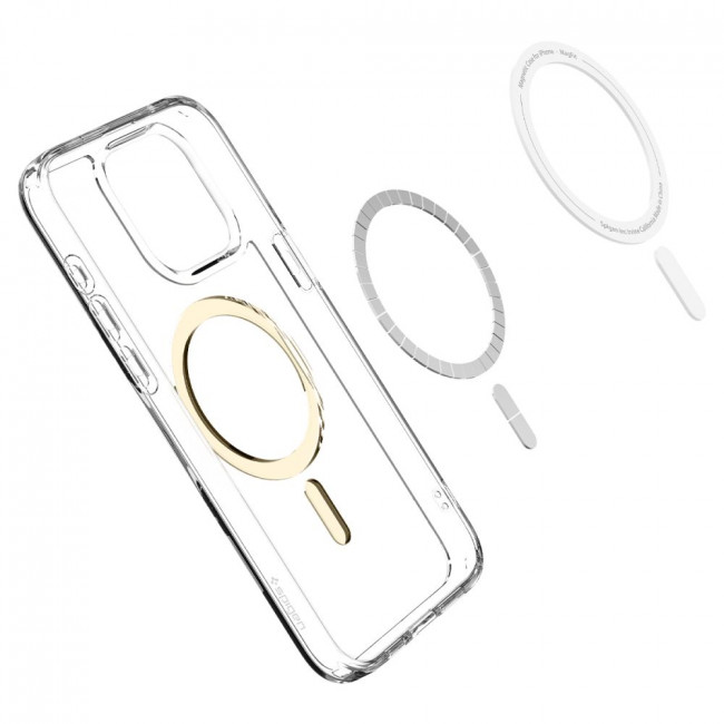 Spigen iPhone 15 Pro Ultra Hybrid Mag Σκληρή Θήκη με Πλαίσιο Σιλικόνης Και MagSafe - Gold