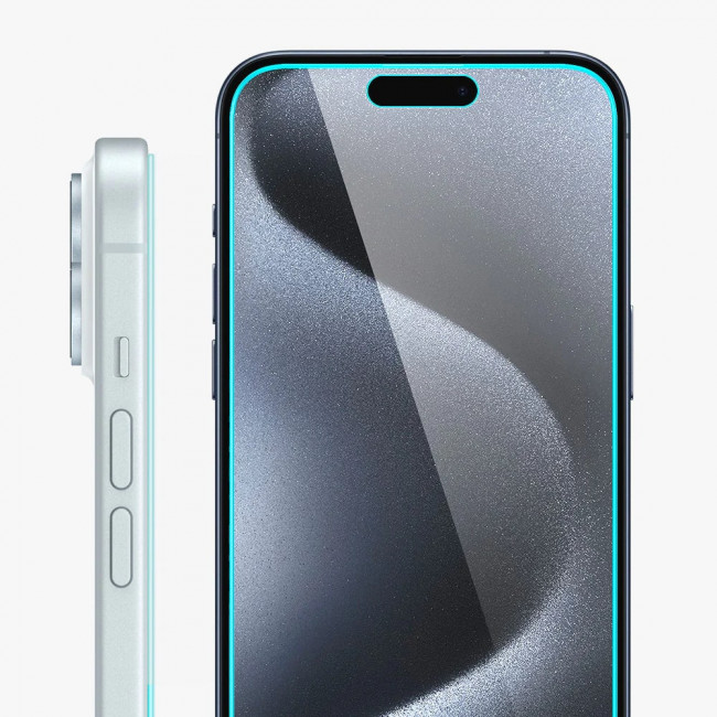 Spigen iPhone 15 Pro Max Glas.TR Privacy EZ Fit 2.5D 9H Αντιχαρακτικό Γυαλί Οθόνης - 2 Τεμάχια - Clear / Black - AGL06874