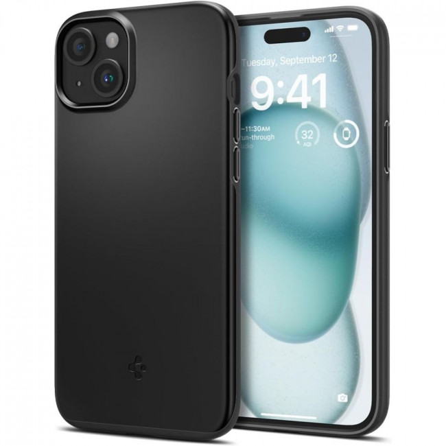 Spigen iPhone 15 Thin Fit Σκληρή Θήκη - Black