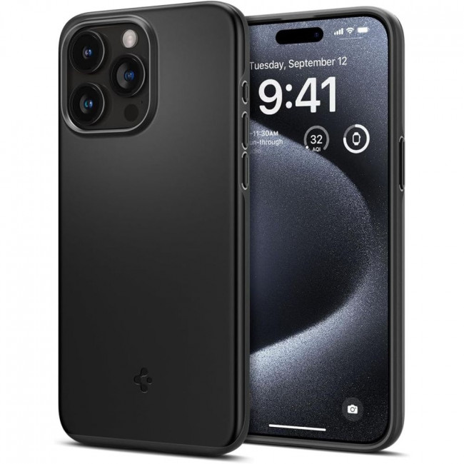 Spigen iPhone 15 Pro Thin Fit Σκληρή Θήκη - Black