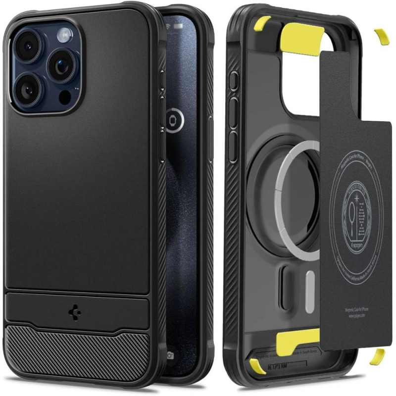 Spigen iPhone 15 Pro Rugged Armor Mag Θήκη TPU με MagSafe - Matte Black