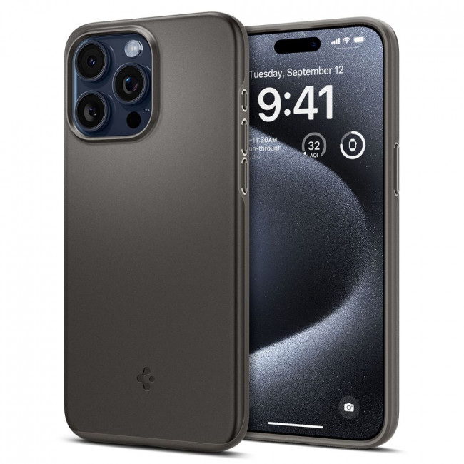 Spigen iPhone 15 Pro Thin Fit Σκληρή Θήκη - Gunmetal