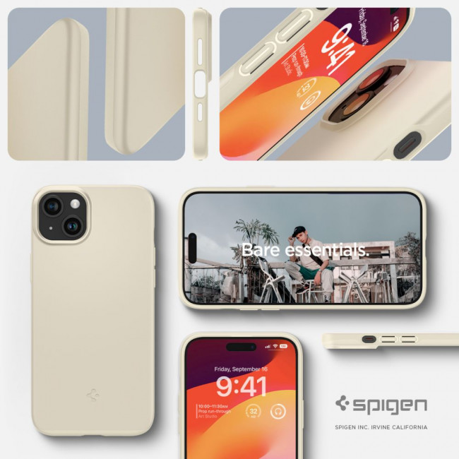 Spigen iPhone 15 Thin Fit Σκληρή Θήκη - Mute Beige