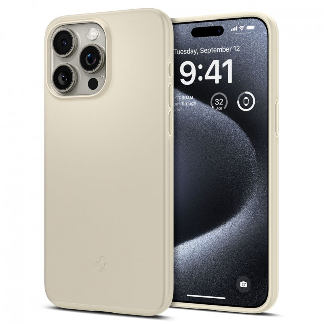 Spigen iPhone 15 Pro Thin Fit Σκληρή Θήκη - Mute Beige