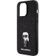 Karl Lagerfeld iPhone 15 Pro Max - Glitter Ikonik Logo Metal Logo Σκληρή Θήκη με Πλαίσιο Σιλικόνης - Black - KLHCP15XGKNPSK