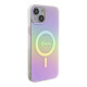 Guess iPhone 15 Plus IML Iridescent MagSafe Σκληρή Θήκη με Πλαίσιο Σιλικόνης και MagSafe - Pink - GUHMP15MHITSP