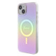 Guess iPhone 15 Plus IML Iridescent MagSafe Σκληρή Θήκη με Πλαίσιο Σιλικόνης και MagSafe - Pink - GUHMP15MHITSP