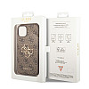 Guess iPhone 15 Plus - 4G Big Metal Logo Θήκη με Επένδυση Συνθετικού Δέρματος - Brown - GUHCP15M4GMGBR