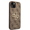 Guess iPhone 15 Plus - 4G Big Metal Logo Θήκη με Επένδυση Συνθετικού Δέρματος - Brown - GUHCP15M4GMGBR