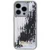 Guess iPhone 15 Pro - Sequin Script Metal Σκληρή Θήκη με Επένδυση από Παγέτες - Silver - GUHCP15LPSFDGSS