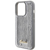 Guess iPhone 15 Pro - Sequin Script Metal Σκληρή Θήκη με Επένδυση από Παγέτες - Silver - GUHCP15LPSFDGSS