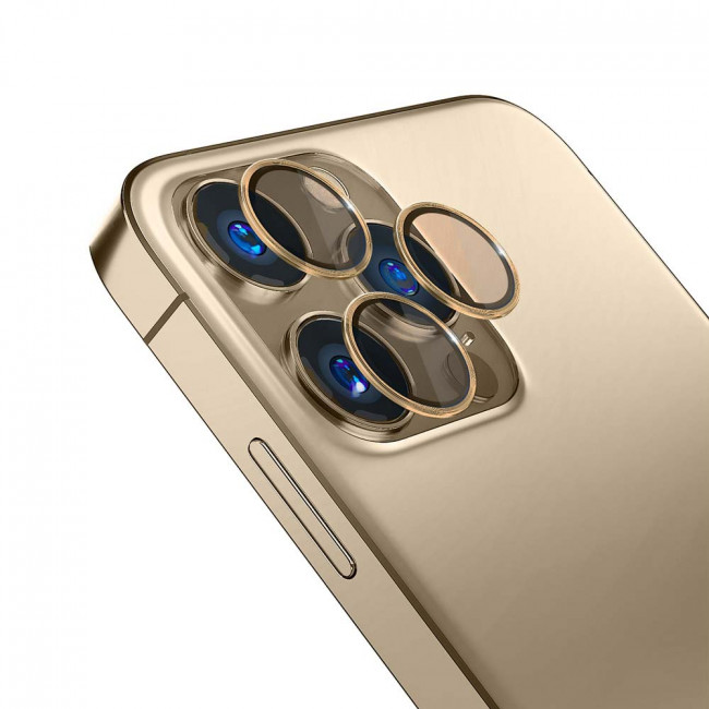 3MK iPhone 15 Pro Lens Protection Pro 9H Αντιχαρακτικό Γυαλί για την Κάμερα - Dark Gold