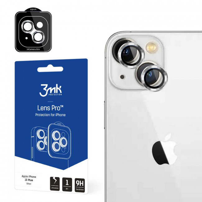 3MK iPhone 15 Plus Lens Protection Pro 9H Αντιχαρακτικό Γυαλί για την Κάμερα - Silver