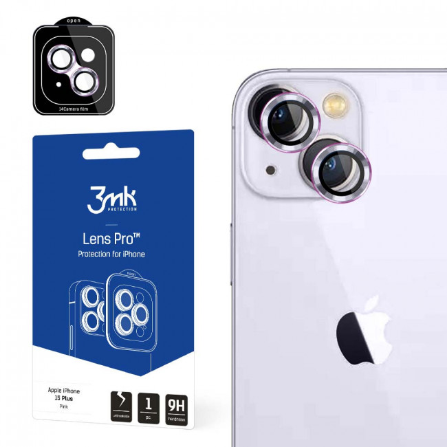 3MK iPhone 15 Plus Lens Protection Pro 9H Αντιχαρακτικό Γυαλί για την Κάμερα - Pink