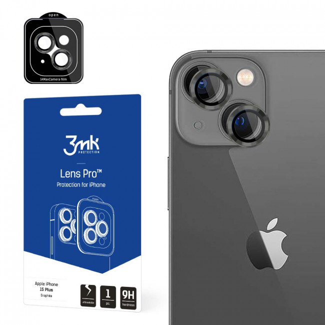 3MK iPhone 15 Plus Lens Protection Pro 9H Αντιχαρακτικό Γυαλί για την Κάμερα - Graphite