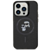 Karl Lagerfeld iPhone 15 Pro - Karl and Choupette Glitter Magsafe Σκληρή Θήκη με Πλαίσιο Σιλικόνης και MagSafe - Black - KLHMP15LHGKCNOK