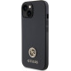 Guess iPhone 15 4G Strass Metal Logo Θήκη με Επένδυση Συνθετικού Δέρματος - Black - GUHCP15SPS4DGPK