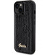 Guess iPhone 15 - Sequin Script Metal Σκληρή Θήκη με Επένδυση από Παγέτες - Black - GUHCP15SPSFDGSK