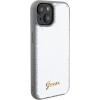 Guess iPhone 15 - Sequin Script Metal Σκληρή Θήκη με Επένδυση από Παγέτες - Silver - GUHCP15SPSFDGSS