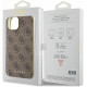 Guess iPhone 15 - 4G Charms Collection Θήκη με Επένδυση Συνθετικού Δέρματος - Brown - GUHCP15SGF4GBR