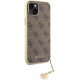 Guess iPhone 15 - 4G Charms Collection Θήκη με Επένδυση Συνθετικού Δέρματος - Brown - GUHCP15SGF4GBR