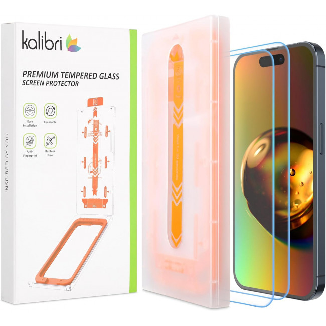 Kalibri iPhone 15 - Full Screen Αντιχαρακτικό Γυαλί Οθόνης - 2 Τεμάχια - Διάφανα - 61967.1