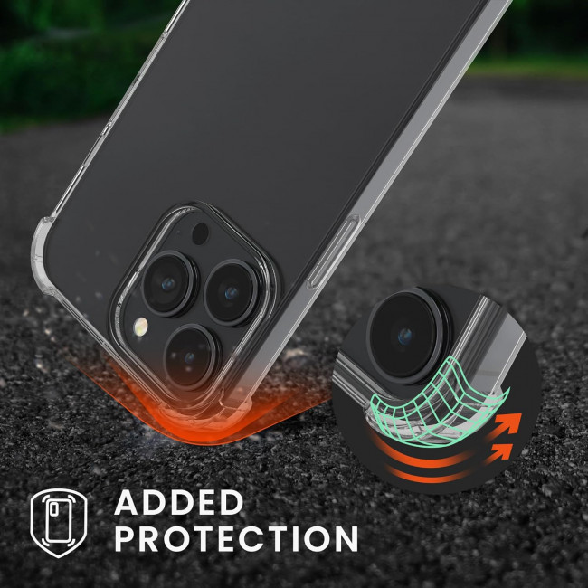 KW iPhone 15 Pro Max Θήκη Σιλικόνης TPU με Μεταλλικό Λουράκι - Διάφανη / Gold - 62032.21