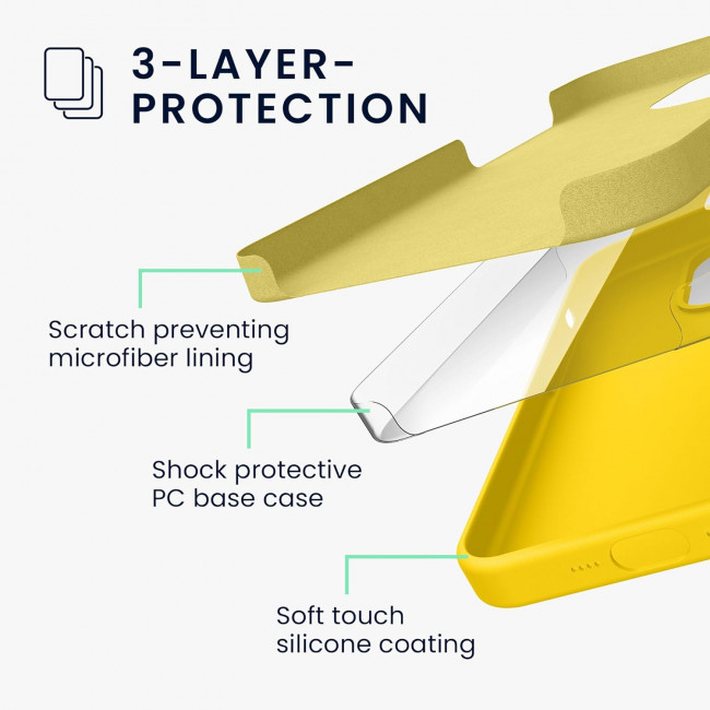 KW iPhone 15 Θήκη Σιλικόνης Rubberized TPU - Radiant Yellow - 61953.165