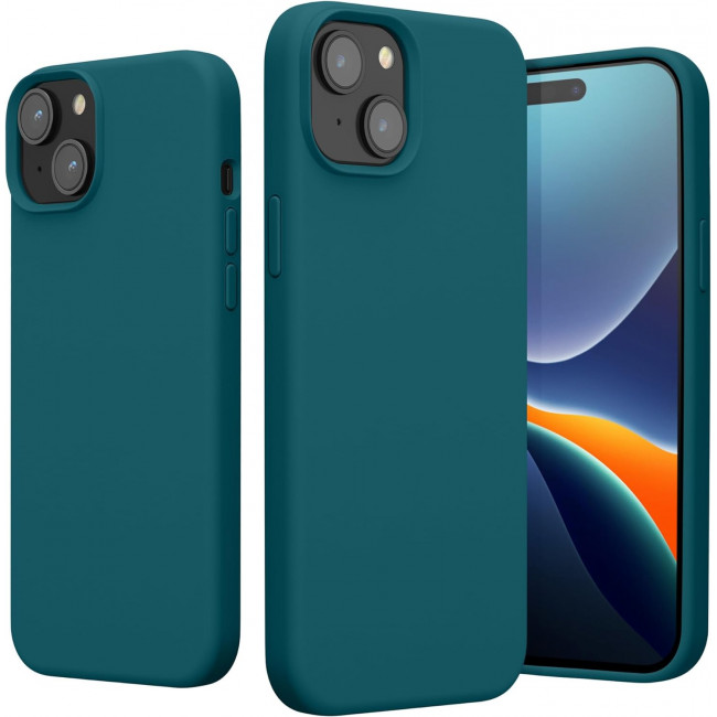 KW iPhone 15 Θήκη Σιλικόνης Rubberized TPU - Teal Matte - 61953.57