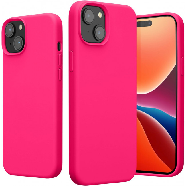 KW iPhone 15 Θήκη Σιλικόνης Rubberized TPU - Neon Pink - 61953.77