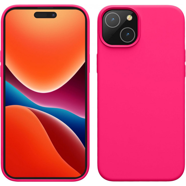 KW iPhone 15 Θήκη Σιλικόνης Rubberized TPU - Neon Pink - 61953.77