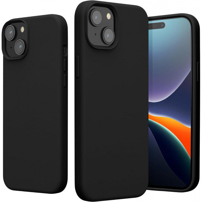 KW iPhone 15 Plus Θήκη Σιλικόνης Rubberized TPU - Black - 61954.01