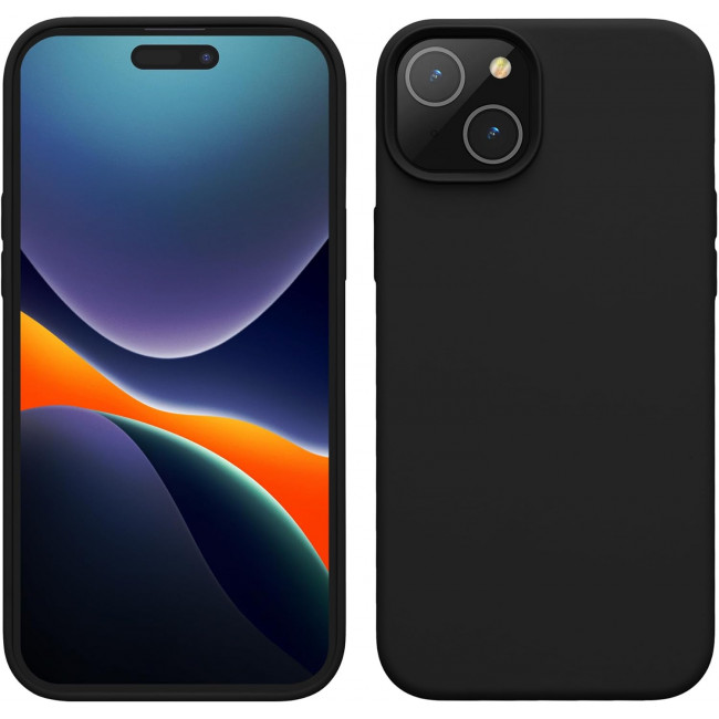 KW iPhone 15 Plus Θήκη Σιλικόνης Rubberized TPU - Black - 61954.01