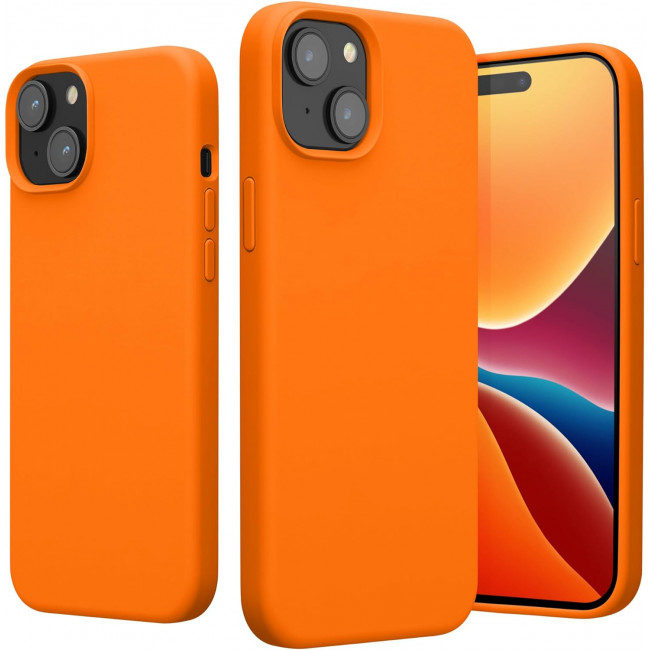 KW iPhone 15 Plus Θήκη Σιλικόνης Rubberized TPU - Fruity Orange - 61954.15