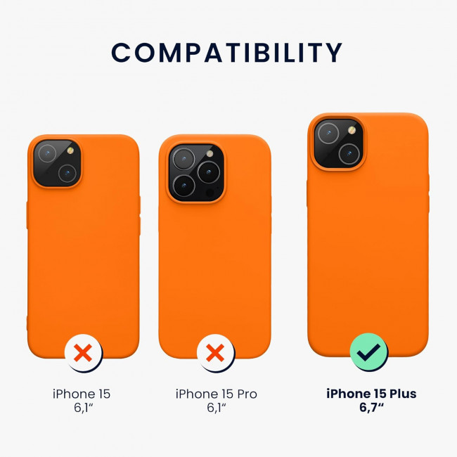 KW iPhone 15 Plus Θήκη Σιλικόνης Rubberized TPU - Fruity Orange - 61954.15