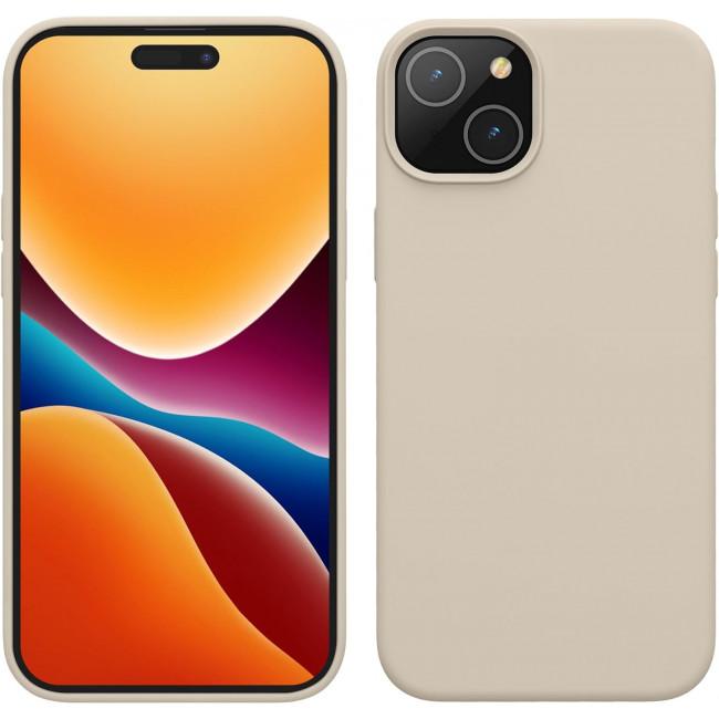 KW iPhone 15 Plus Θήκη Σιλικόνης Rubberized TPU - Cream - 61954.16