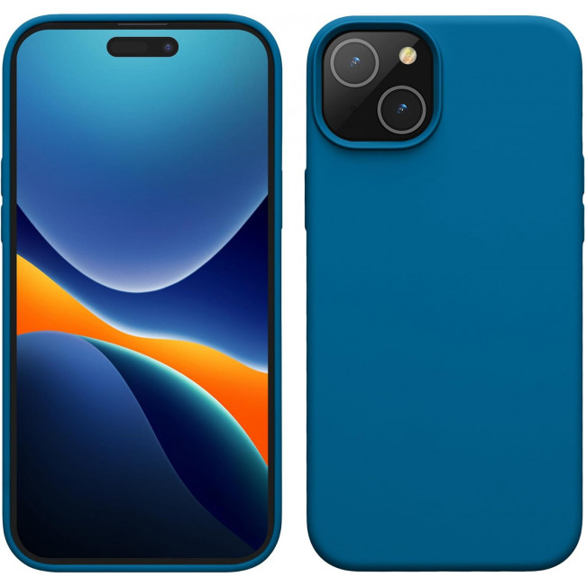 KW iPhone 15 Plus Θήκη Σιλικόνης Rubberized TPU - Blue Reef - 61954.228