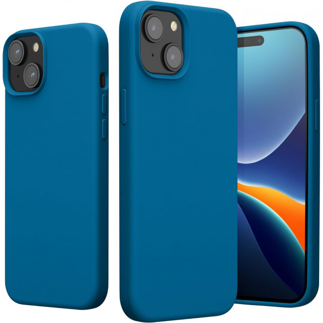 KW iPhone 15 Plus Θήκη Σιλικόνης Rubberized TPU - Blue Reef - 61954.228