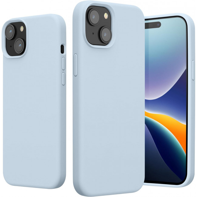 KW iPhone 15 Plus Θήκη Σιλικόνης Rubberized TPU - Light Blue Matte - 61954.58