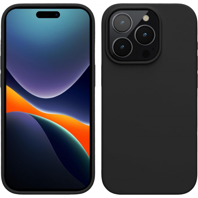 KW iPhone 15 Pro Θήκη Σιλικόνης Rubberized TPU - Black - 61955.01