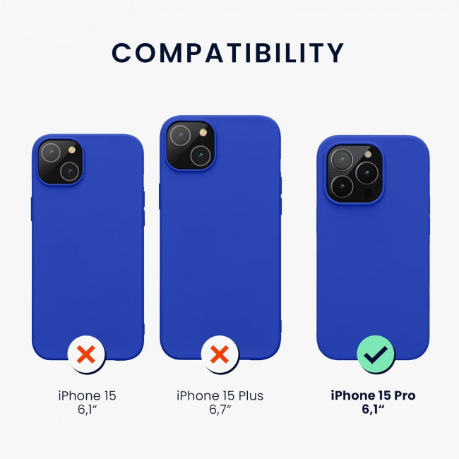 KW iPhone 15 Pro Θήκη Σιλικόνης Rubberized TPU - Baltic Blue - 61955.134