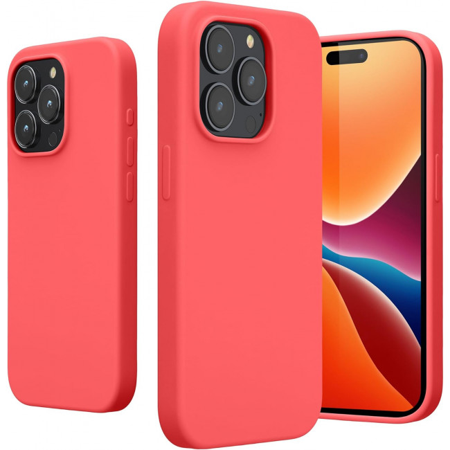 KW iPhone 15 Pro Max Θήκη Σιλικόνης Rubberized TPU - Neon Coral - 61956.103