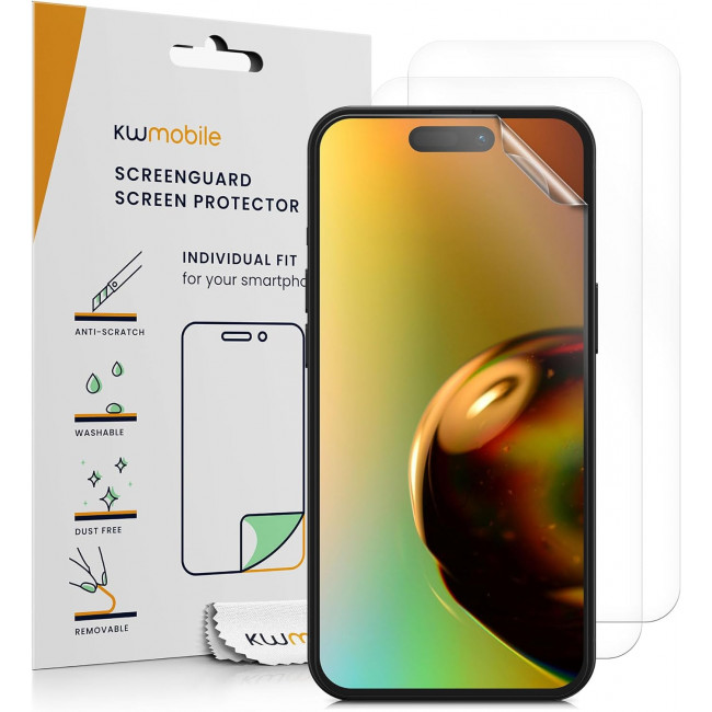 KW iPhone 15 Plus - Τρεις Μεμβράνες Προστασίας Οθόνης - Διάφανες - 62022.1