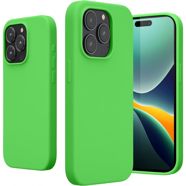 KW iPhone 15 Pro Max Θήκη Σιλικόνης Rubberized TPU - Lime Green - 61956.159