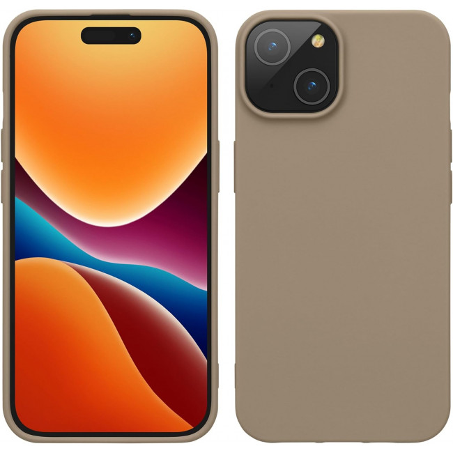 KW iPhone 15 Plus Λεπτή Θήκη Σιλικόνης TPU - Beige Matte - 61958.96