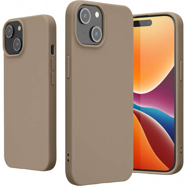 KW iPhone 15 Plus Λεπτή Θήκη Σιλικόνης TPU - Beige Matte - 61958.96