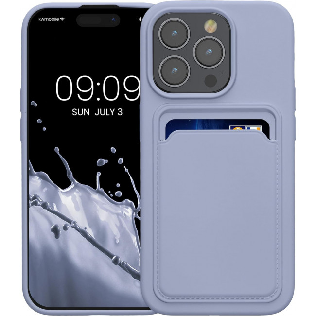 KW iPhone 15 Pro Θήκη Σιλικόνης TPU με Υποδοχή για Κάρτα - Lavender - 62019.108