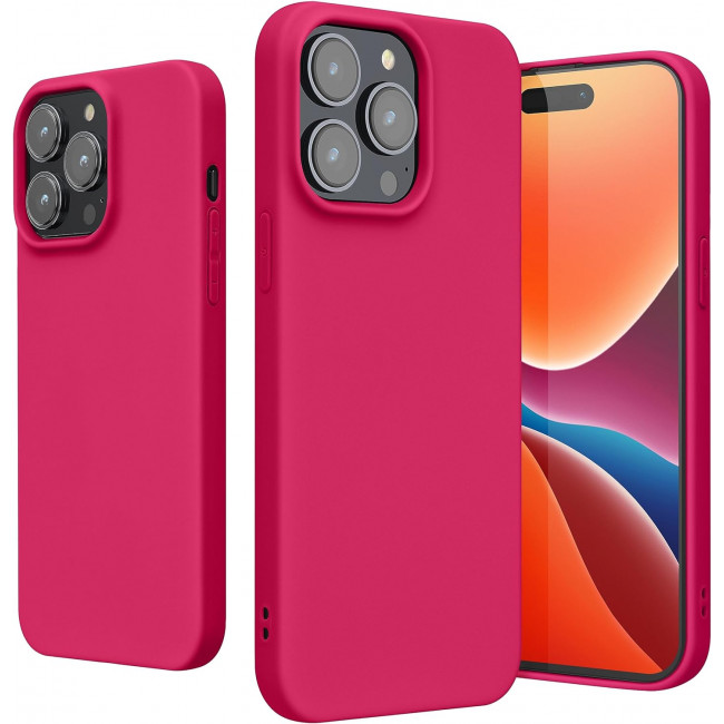 KW iPhone 15 Pro Max Λεπτή Θήκη Σιλικόνης TPU - Neon Pink - 61960.77