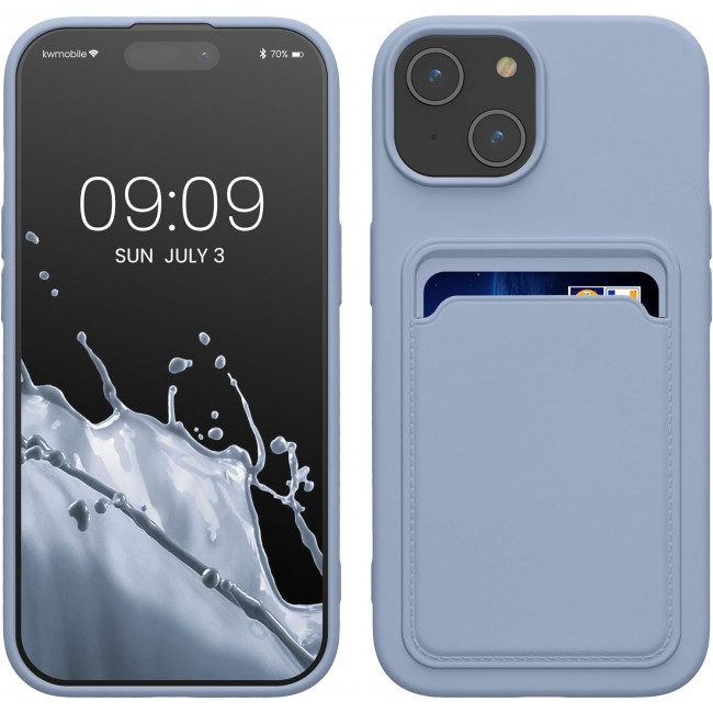 KW iPhone 15 Θήκη Σιλικόνης TPU με Υποδοχή για Κάρτα - Lavender - 62017.108