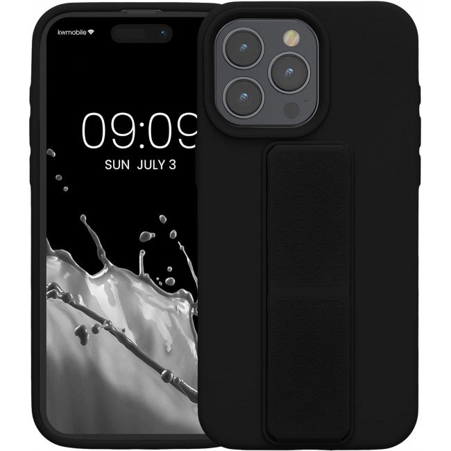 KW iPhone 15 Pro Max Θήκη Σιλικόνης TPU με Finger Holder - Black - 62016.01